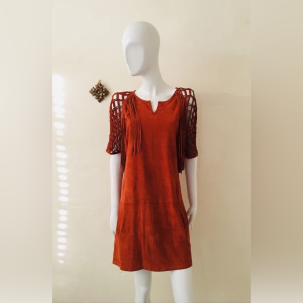 Maje Robe Cuir Manches dress